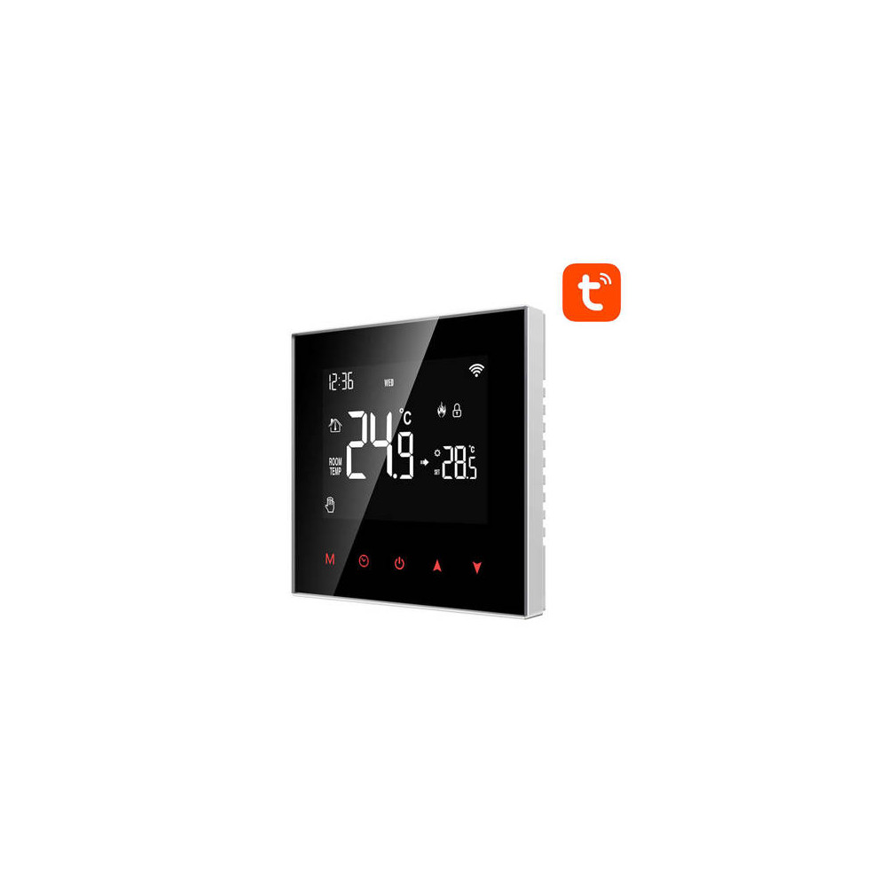 Išmanus, sieninis termostatas grindų termo pavaroms 3A, 230V, ZigBee, TUYA / Smart Life
