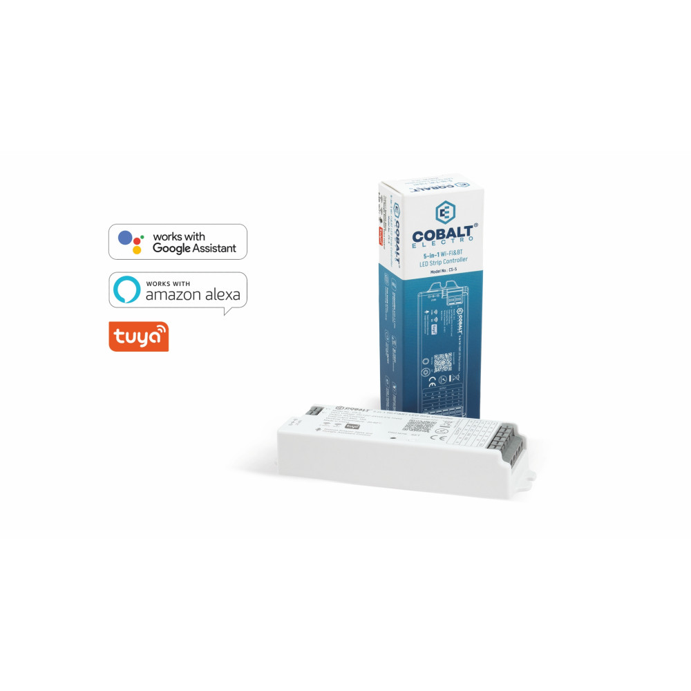 LED valdiklis DIM / RGBW / CCT, 12-24V 5x6A, TUYA Wi-Fi, Cobalt