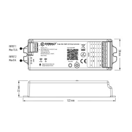 LED valdiklis DIM / RGBW / CCT, 12-24V 5x6A, TUYA Wi-Fi, Cobalt