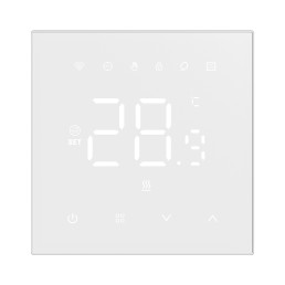 Išmanus, sieninis termostatas grindų termo pavaroms 3A, 230V, Wi-Fi, baltas, TUYA / Smart Life
