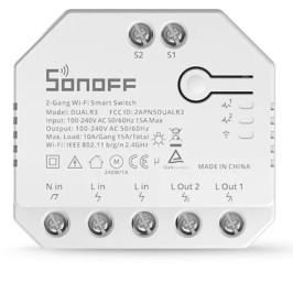 Išmanusis Wi-Fi jungiklis DUAL R3 LITE, 2 kanalų, 230V 2x1650W, SONOFF