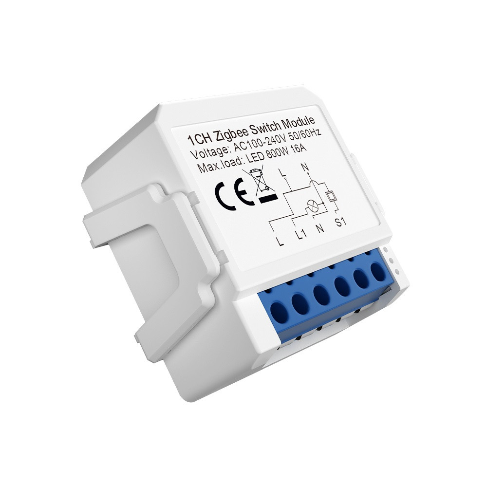 Išmani relė, 100-240Vac, ZigBee, 1 kanalo, 800W, TUYA. MQTT