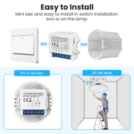 Išmani relė, 100-240Vac, ZigBee, 1 kanalo, 800W, TUYA. MQTT