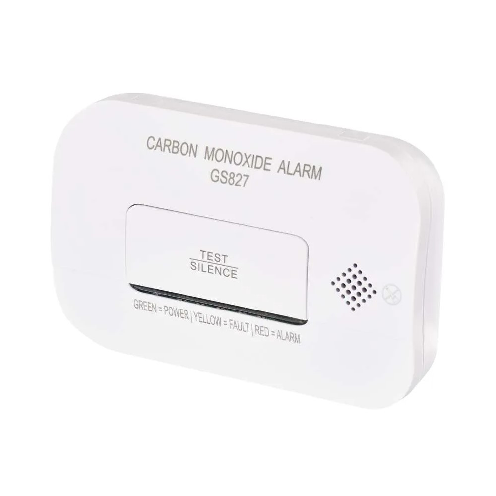 Anglies monoksido CO detektorius GS827 su garsiu/ optiniu aliarmu, 2 x AA,