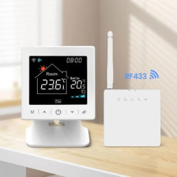 Išmanus, nešiojamas termostatas šildymo katilui arba termo pavaroms, Wi-Fi TUYA + RF