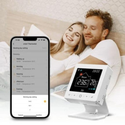Išmanus, nešiojamas termostatas šildymo katilui arba termo pavaroms, Wi-Fi TUYA + RF