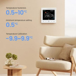 Išmanus, nešiojamas termostatas šildymo katilui arba termo pavaroms, Wi-Fi TUYA + RF