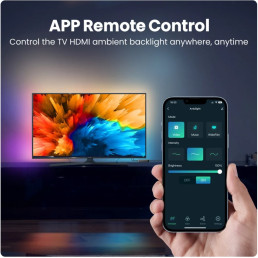 LED juostos komplektas TV arba monitoriaus 45-50'' AMBIENT apšvietimui, HDMI SYNC, skaitmeninis