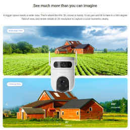 Wi-Fi kamera H9C, dviejų objektyvų 5MP F2.8 + 5MP F6 mm, valdoma, IP65, EZVIZ