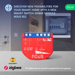 Išmani relė / jungiklis su sauso kontakto jungtimis, 1 kanalo, be galios matavimo ZigBee 2MQTT, TUYA
