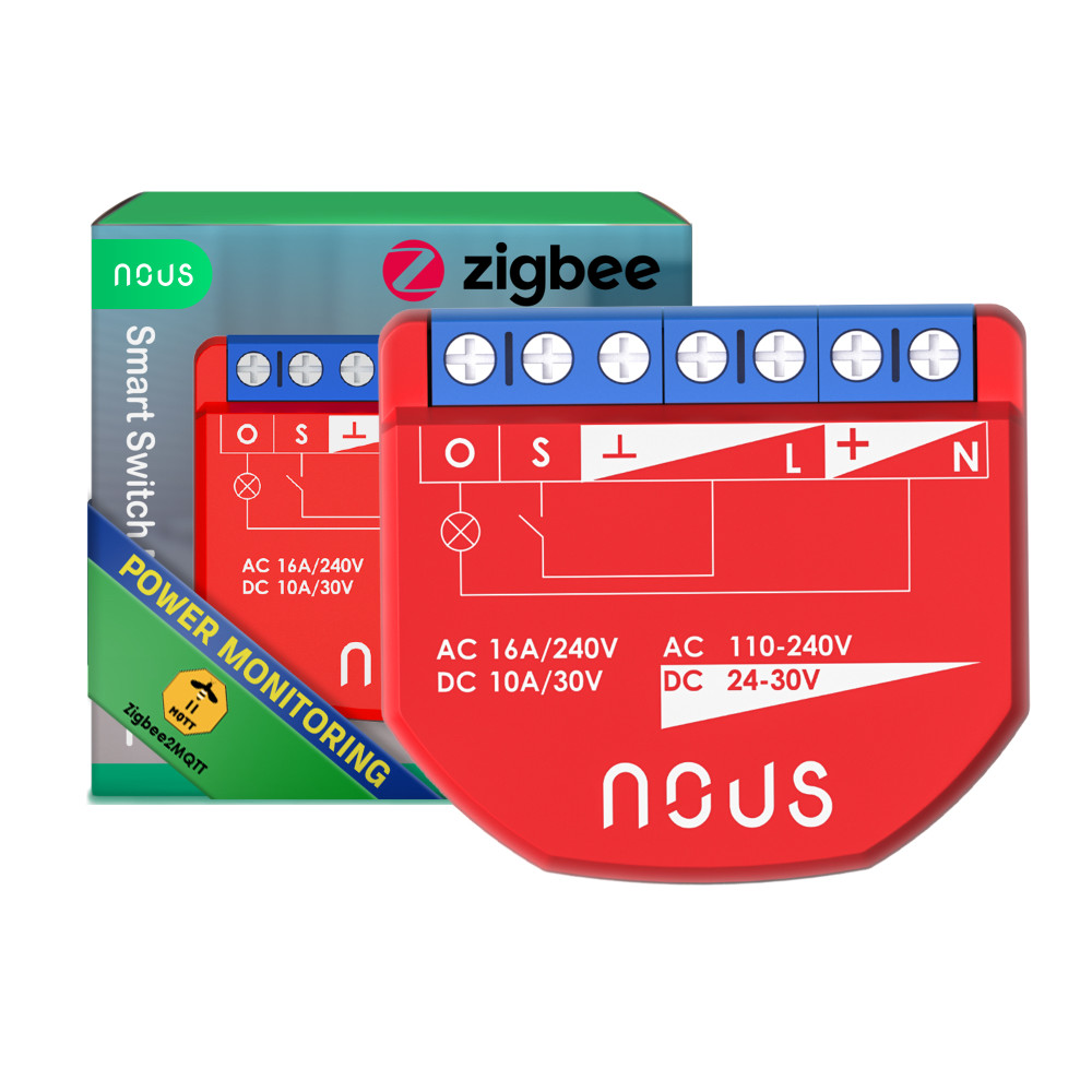 Išmani relė / jungiklis su sauso kontakto jungtimis, 1 kanalo, su galios matavimu, ZigBee 2MQTT, TUYA