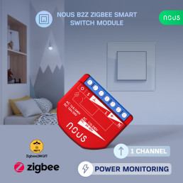Išmani relė / jungiklis su sauso kontakto jungtimis, 1 kanalo, su galios matavimu, ZigBee 2MQTT, TUYA