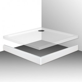 Priekinė panelė dušo padėklui Flat Kvadro 100x100 balta
