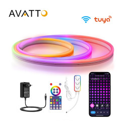 LED juostos NEON FLEX rinkinys, RGB skaitmeninė SPI, 5 metrai, su Wi-Fi TUYA valdikliu
