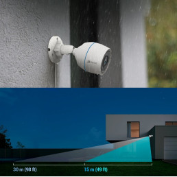Wi-Fi kamera H3c, 2MP 1080MP, IP67, MicroSD iki 512GB, EZVIZ