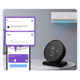 Išmani temperatūros ir drėgmės matavimo stotelė su IR bangų valdikliu kondicionieriui, Wi-Fi TUYA