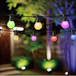 Išmani LED girlianda, spalvota RGB + CCT, Wi-Fi, atspari drėgmei IP65, 9m, su papildomu pulteliu