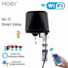 Išmanusis Wi-Fi vandens ir dujų sklendės valdiklis, juodas, Tuya / Smart Life