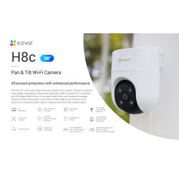 Wi-Fi kamera H8C, 3MP, DOME PT, F4 mm, valdoma, IP65, EZVIZ