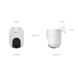 Wi-Fi kamera H8C, 3MP, DOME PT, F4 mm, valdoma, IP65, EZVIZ