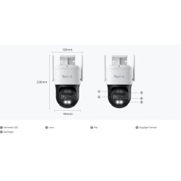 Wi-Fi kamera W760 TrackMix dviejų objektyvų 4K, 8MP, 2.4GHz + 5GHz MicroSD iki 256GB