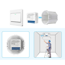 Išmani relė, 100-240Vac, ZigBee, 2 kanalų, 800W, TUYA. MQTT