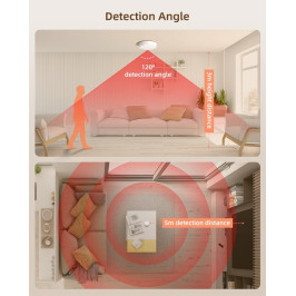 Judesio ir būvio jutiklis, paviršinis, Wi-Fi, mikrobangų, maitinamas USB 5V, TUYA / Smart Life