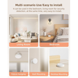 Judesio ir būvio jutiklis, paviršinis, Wi-Fi, mikrobangų, maitinamas USB 5V, TUYA / Smart Life