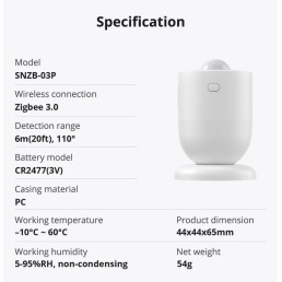 Išmanus ZigBee judesio jutiklis SNZB-03P