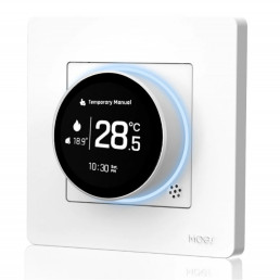 Išmanus, sieninis termostatas grindų termo pavaroms su ratuku, baltas, ZigBee, TUYA