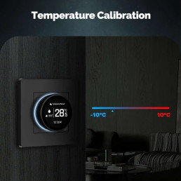Išmanus, sieninis termostatas grindų termo pavaroms su ratuku, tamsiai pilkas, ZigBee, TUYA
