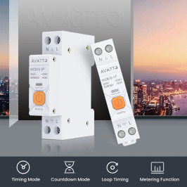 Išmani relė DIN bėgeliui 230Vac, 16A, Wi-Fi TUYA, su energijos matavimo funkcija