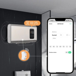 Išmani relė DIN bėgeliui 230Vac, 16A, Wi-Fi TUYA, su energijos matavimo funkcija