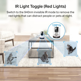 Wi-Fi vidaus kamera, 2K 1440p, Apple Homekit, Pan/ Tilt, su privatumo rėžimu, MicroSD iki 512GB