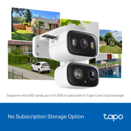 Lauko / Vidaus Wi-Fi kamera su dviem objektyvais, 2K 3MP F2.8 + F6.0, IP65, MicroSD iki 512GB