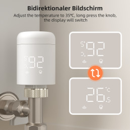 Išmanusis ZigBee TUYA termostatas radiatoriui su indikacija, 3x AA, TUYA