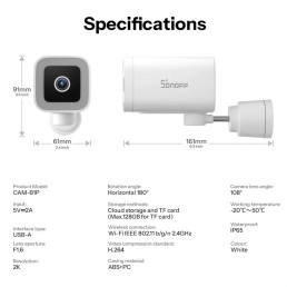 Wi-Fi lauko kamera BULLET B1P, 2K 1440p, IP65, USB-A maitinimas, SD iki 128GB