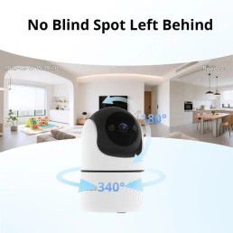 Wi-Fi vidaus kamera PT2, 2MP 1080p USB-C, valdoma, SD iki 128GB,