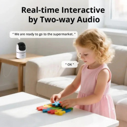 Wi-Fi vidaus kamera PT2, 2MP 1080p USB-C, valdoma, SD iki 128GB,