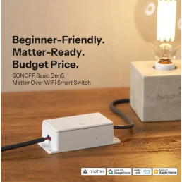Išmani Wi-Fi relė BASIC GEN5, Matter over Wi-Fi 1 kanalo, 230V 10A,