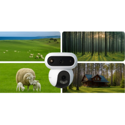 Bevielė Wi-Fi + 4G/ LTE kamera HB90x 4MP + 4MP, su saulės panele, 10400mAh, MicroSD