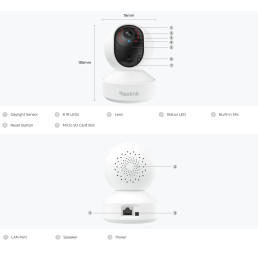 Wi-Fi vidaus kamera, E330, 5MP, 3K, 2.4GHZ + 5GHz, MicroSD iki 512GB