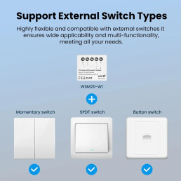 Išmani relė Wi-Fi 6, 230Vac, 8A, MINI. su energijos matavimu, TUYA / Smart Life