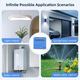 Išmani relė Wi-Fi 6, 230Vac 8A, 30Vdc 5A, MINI. su sausu kontaktu, TUYA / Smart Life
