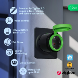 Išmaniosios rozetės 2vnt. ZigBee, 230Vac 16A, hermetiška IP44, su energijos matavimu, TUYA / Smart Life