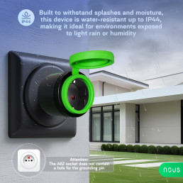 Išmaniosios rozetės 2vnt. ZigBee, 230Vac 16A, hermetiška IP44, su energijos matavimu, TUYA / Smart Life