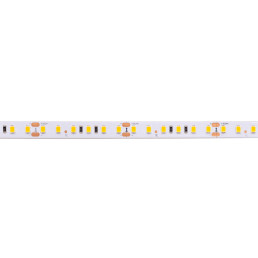 LED juosta, 5m ritė, 24V 9.6W/ m nehermetiška IP20 šiltai balta 3000K 115lm/ W Bridgelux LED