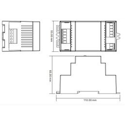Apšvietimo valdiklis SR-2108FB-DIN, DMX512, RDM, +standalone, 12-36V DC, 4x5A, DIN, Sunricher