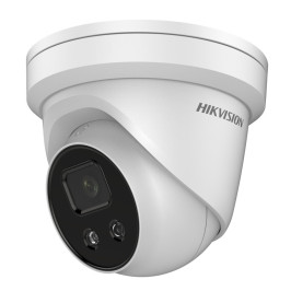 IP kamera DOME, AcuSense, 4MP, F2.8mm(103°), PoE, IR iki 30m, integruotas mikrofonas, micro SD iki 256GB, IP66, balta, H...