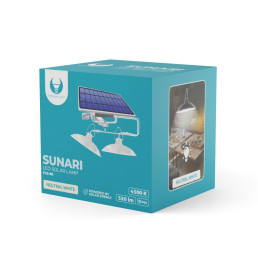 Lauko šviestuvas su saulės panele, dvigubas, skirtas pastogei, 6W 520lm 4500K 5500mAh